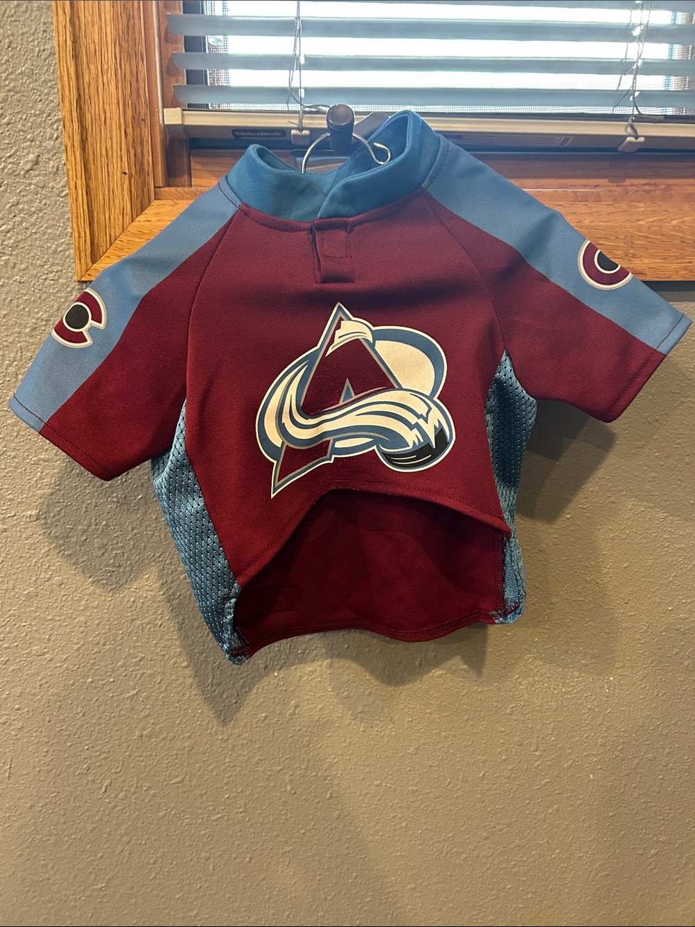 Colorado Avalanche Dog's Short Sleeve Jersey Top - Burgundy & Light Blue